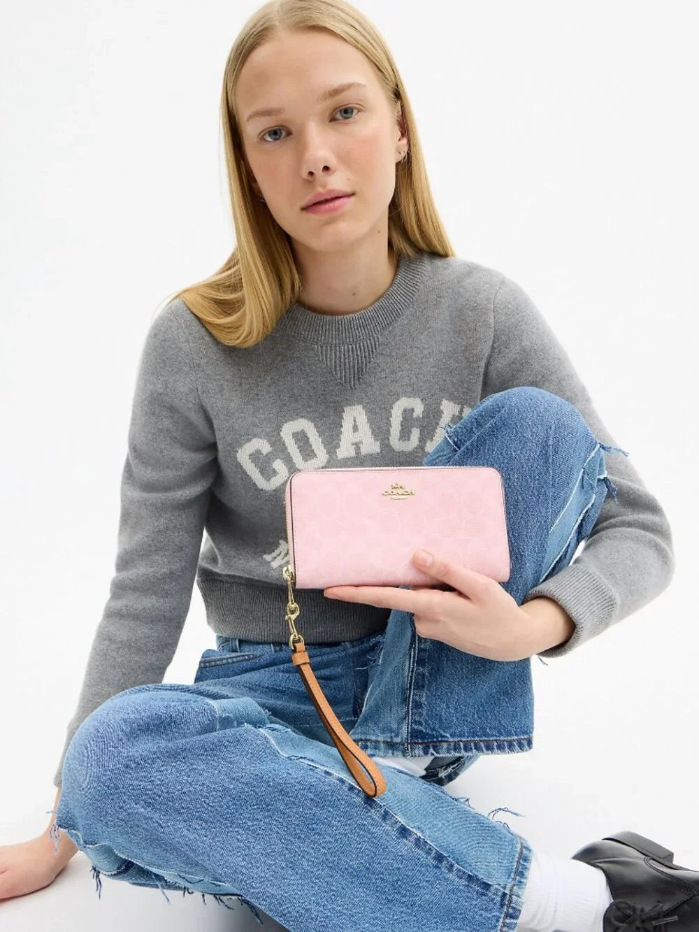 Coach Outlet Long Zip Around Wallet In Signature Canvas